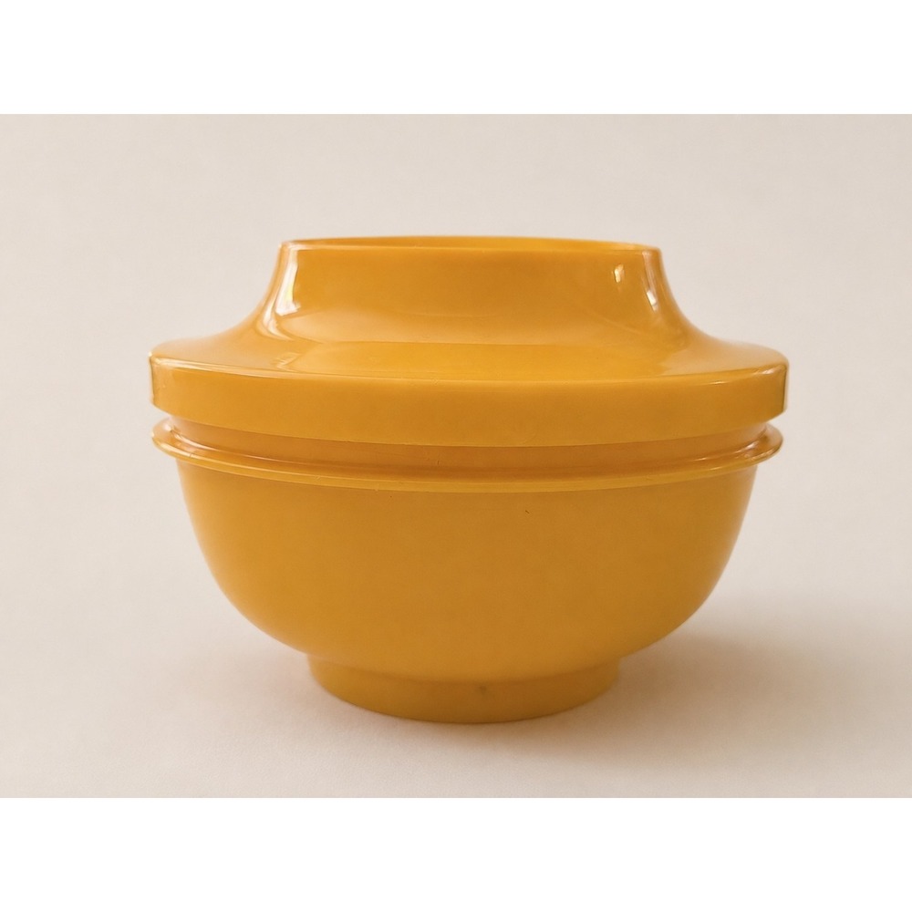 Vintage Tupperware 1436 Serve N Seal Bowl w Lid 1437 Harvest Gold Food Storage
